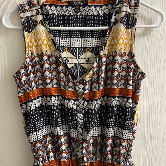 Bepop‎ small romper black yellow brown rust Aztec romper - Picture 4 of 6